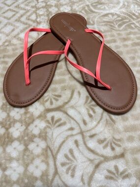 west loop Brown Sandals with Coral Straps